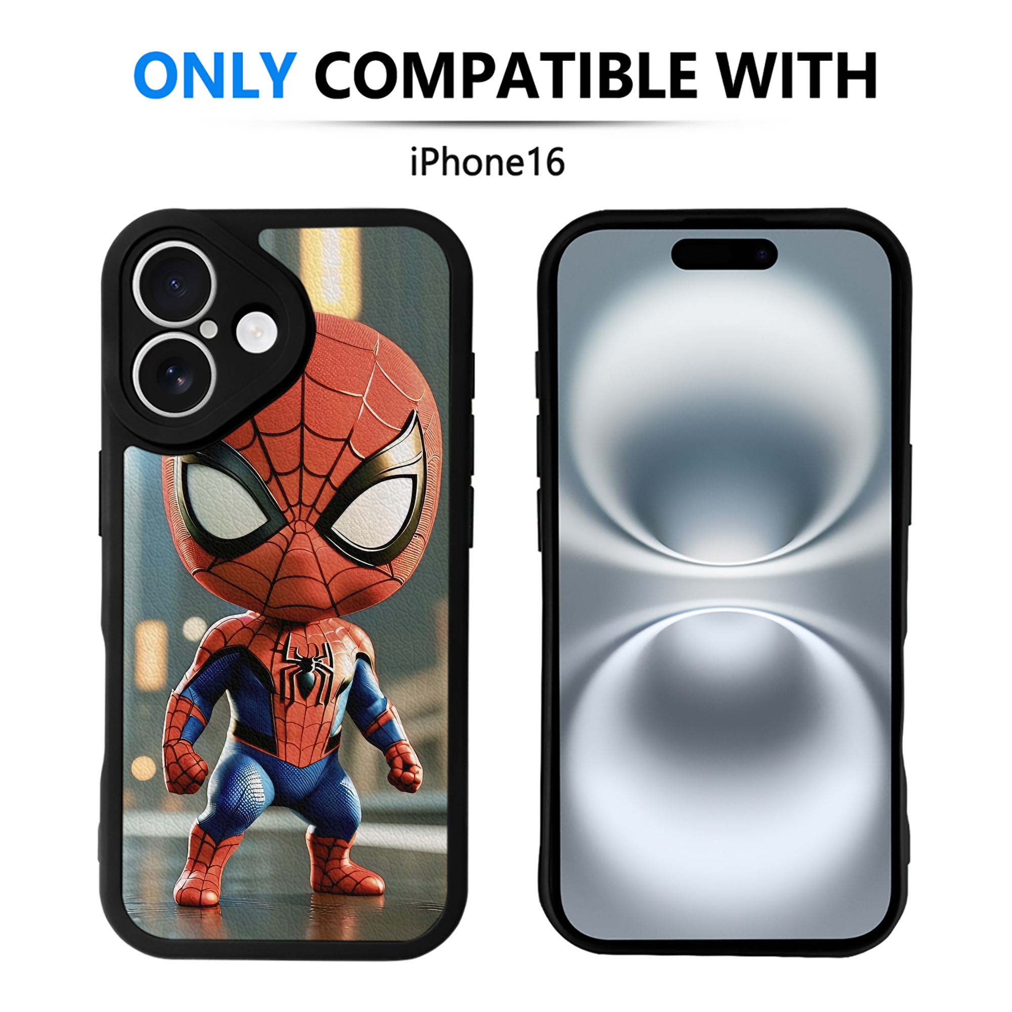Spider Man スパイダーマン 【iPhone 16シリーズ対応】シリコンスマホケース（レザー調） 材質：シリコン